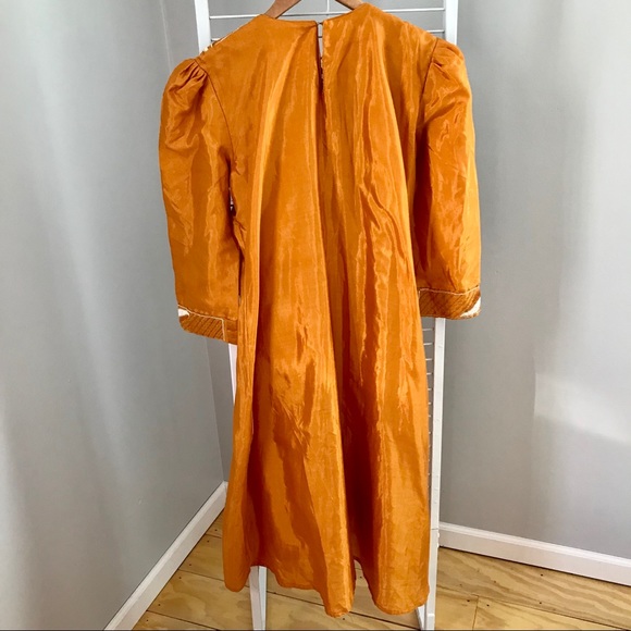 Pakistani Orange-Gold Dress - Picture 4 of 7